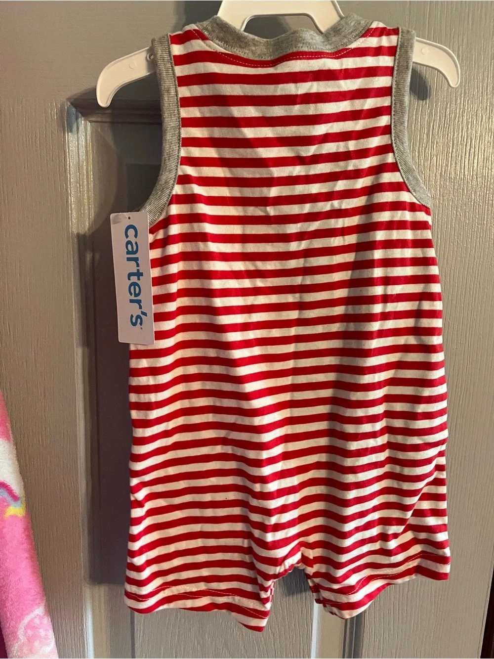 Carter's Red White and Navy Stars & Stripes One-Piece